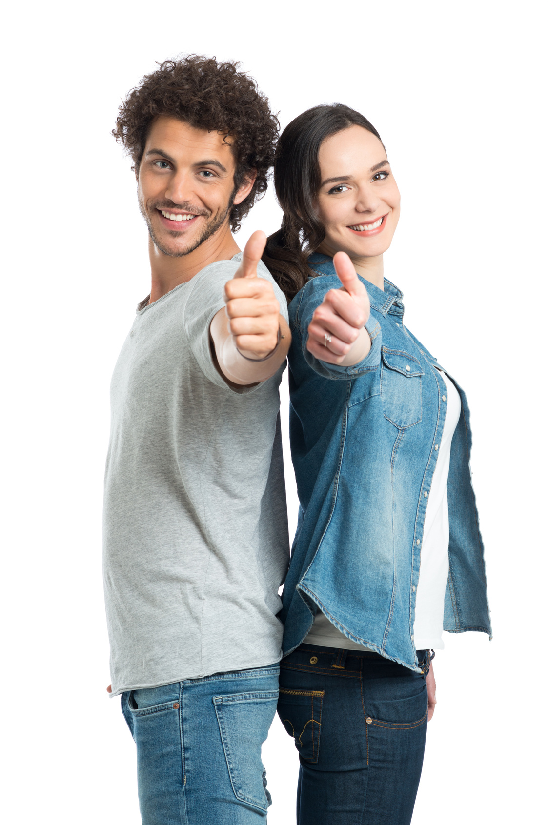 Young Couple Showing Thumb Up